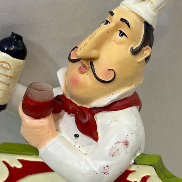 VTG Italian Chef "Life's Too Short...To Drink Cheap Wine!" Serving Wine Ornament - Picture 10 of 11